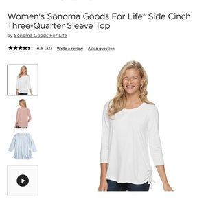 15 #2/20 NWOT Sonoma sidecinch 3/4 sleeve XXL rose